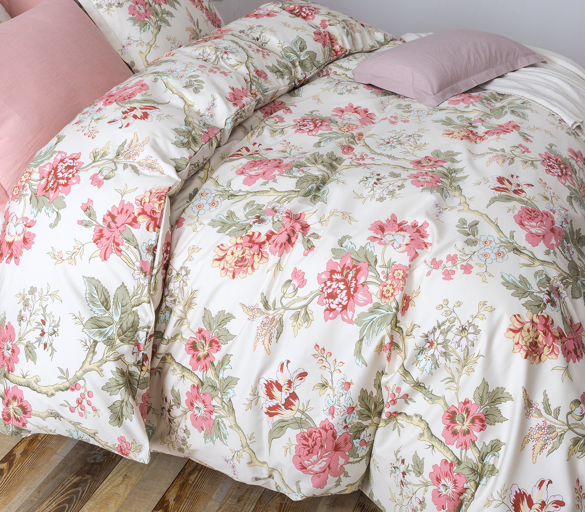 French Country Toile Garden Blooming, French Country Duvet Covers