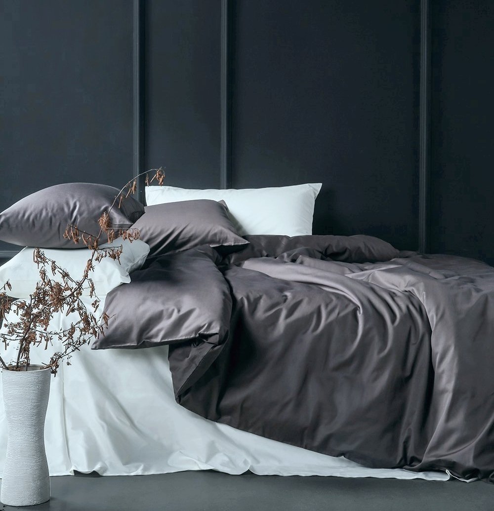 Luxury-USA Bedding All Item & Size Plain 100% Pima Cotton 1000 TC Light Grey 