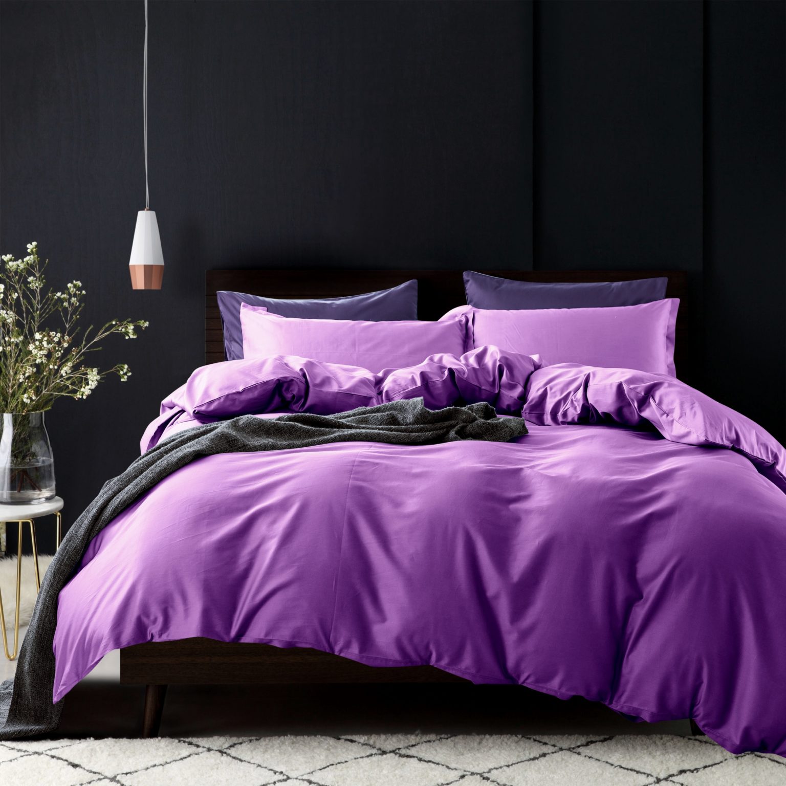 Solid Color Egyptian Cotton Luxury Bedding Set 400TC Long Staple Pima