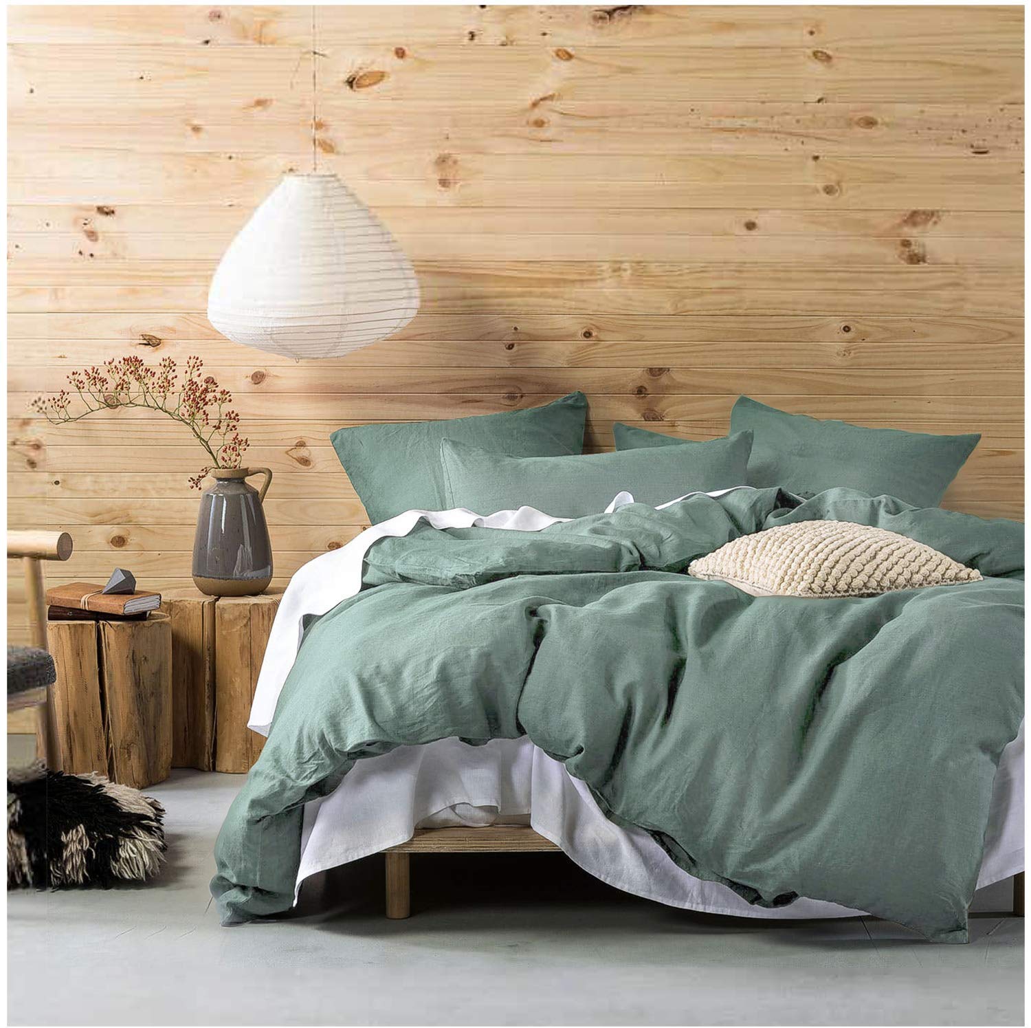 Beige, King Solid Color Casual Simple Style Chambray Duvet Cover Beige Duvet Cover King 100% Yarn Dyed Washed Cotton 3 Pieces Bedding Set Relaxed Soft Feel Natural Wrinkled Breathable Easy Care 
