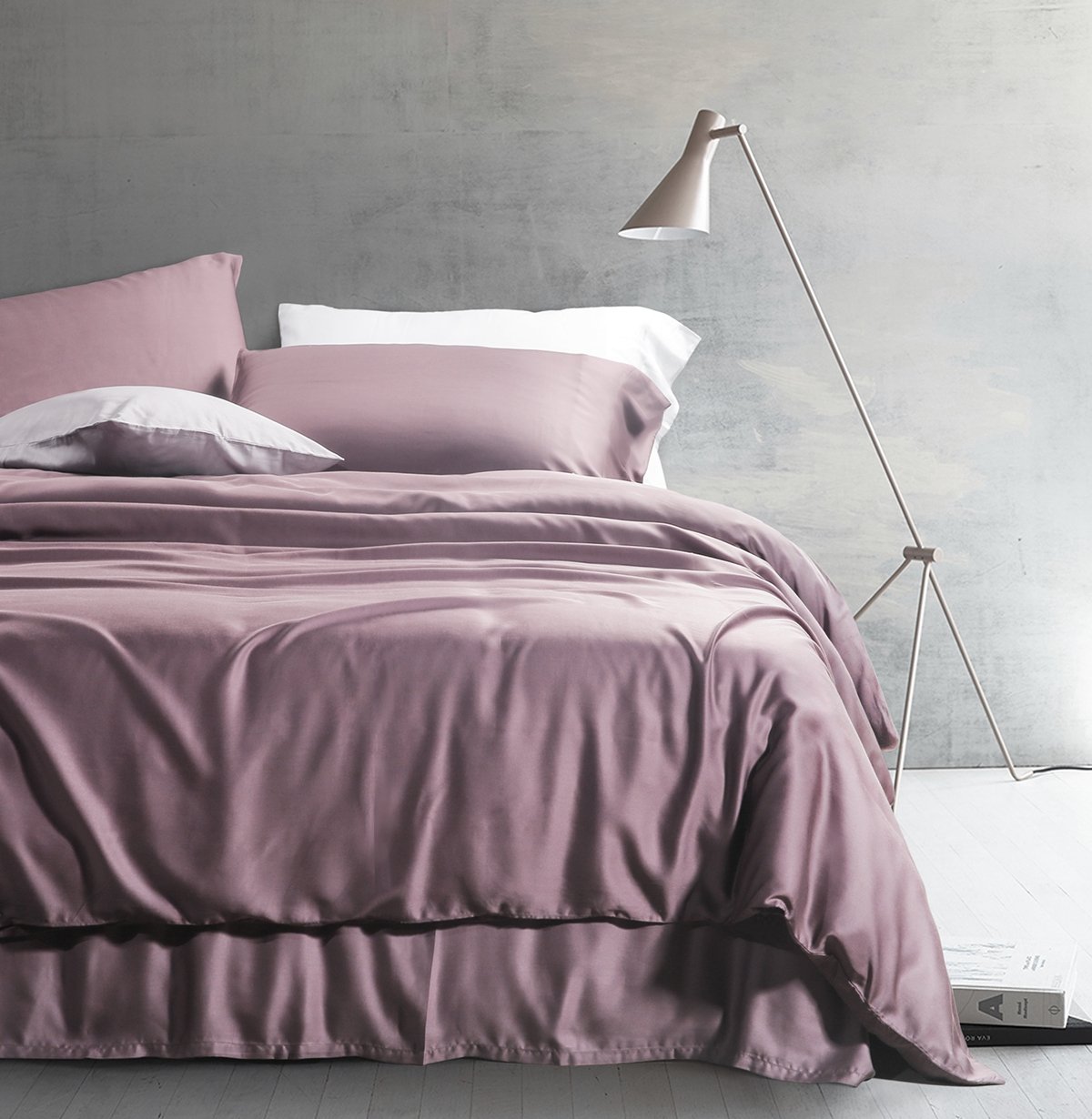 Solid Color Egyptian Cotton Luxury, Mauve King Size Bedding