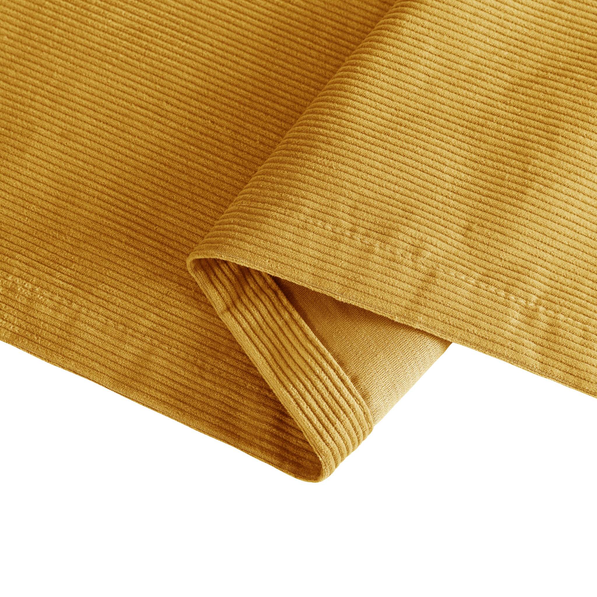 Corduroy Velvet Cotton Luxury Window Curtains 2pc Set Mustard [eikei]