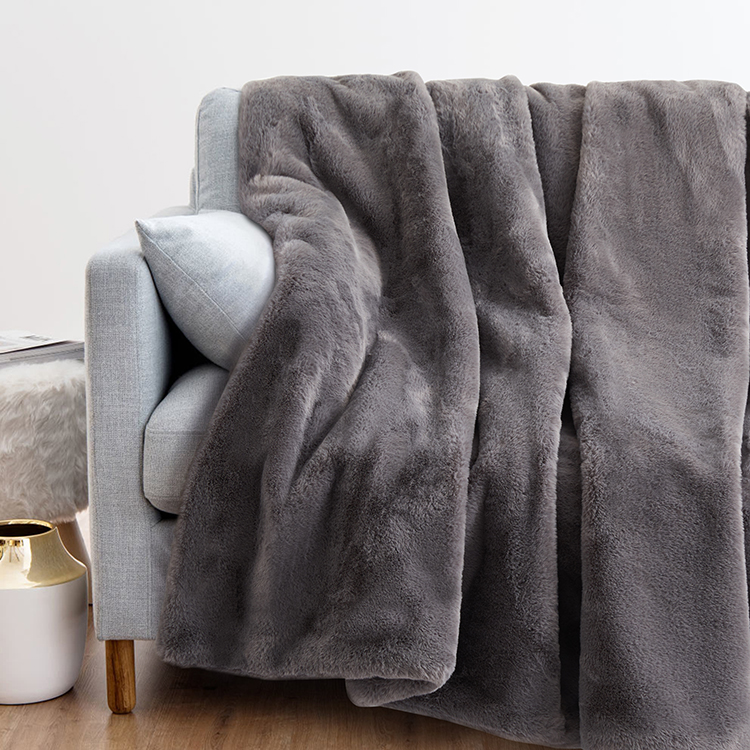 Double Sided Faux Fur Throw Blanket Silky Soft Oversized Afghan